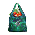 New Zealand Warriors Rugby Grocery Bag Polynesian Tribal Warrior Mask Green Blue Pattern