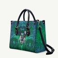 New Zealand Warriors Rugby Leather Bag Polynesian Tribal Warrior Mask Green Blue Pattern