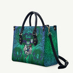 New Zealand Warriors Rugby Leather Bag Polynesian Tribal Warrior Mask Green Blue Pattern