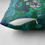 New Zealand Warriors Rugby Pillow Cover Polynesian Tribal Warrior Mask Green Blue Pattern