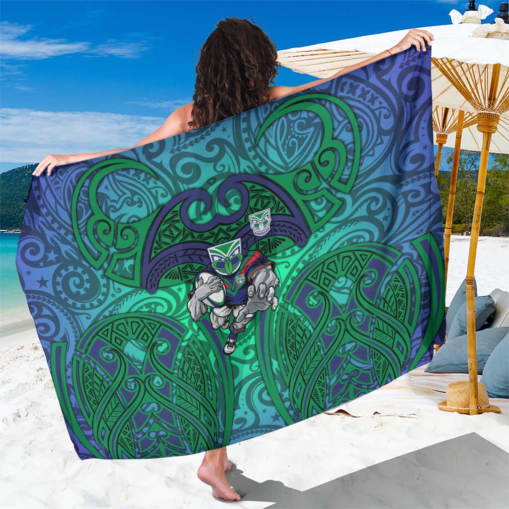 New Zealand Warriors Rugby Sarong Polynesian Tribal Warrior Mask Green Blue Pattern