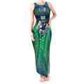 New Zealand Warriors Rugby Tank Maxi Dress Polynesian Tribal Warrior Mask Green Blue Pattern