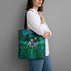 New Zealand Warriors Rugby Tote Bag Polynesian Tribal Warrior Mask Green Blue Pattern