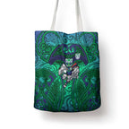 New Zealand Warriors Rugby Tote Bag Polynesian Tribal Warrior Mask Green Blue Pattern