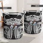 South Sydney Rabbitohs Rugby Laundry Basket Polynesian Tribal Rabbit Warrior Black White Pattern