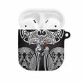 South Sydney Rabbitohs Rugby AirPods Case Polynesian Tribal Rabbit Warrior Black White Pattern