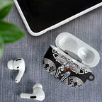 South Sydney Rabbitohs Rugby AirPods Case Polynesian Tribal Rabbit Warrior Black White Pattern