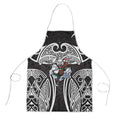 South Sydney Rabbitohs Rugby Apron Polynesian Tribal Rabbit Warrior Black White Pattern