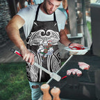 South Sydney Rabbitohs Rugby Apron Polynesian Tribal Rabbit Warrior Black White Pattern