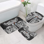 South Sydney Rabbitohs Rugby Bathroom Set Polynesian Tribal Rabbit Warrior Black White Pattern