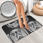 South Sydney Rabbitohs Rugby Bathroom Set Polynesian Tribal Rabbit Warrior Black White Pattern
