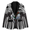 South Sydney Rabbitohs Rugby Blazer Polynesian Tribal Rabbit Warrior Black White Pattern
