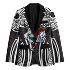 South Sydney Rabbitohs Rugby Blazer Polynesian Tribal Rabbit Warrior Black White Pattern