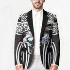 South Sydney Rabbitohs Rugby Blazer Polynesian Tribal Rabbit Warrior Black White Pattern