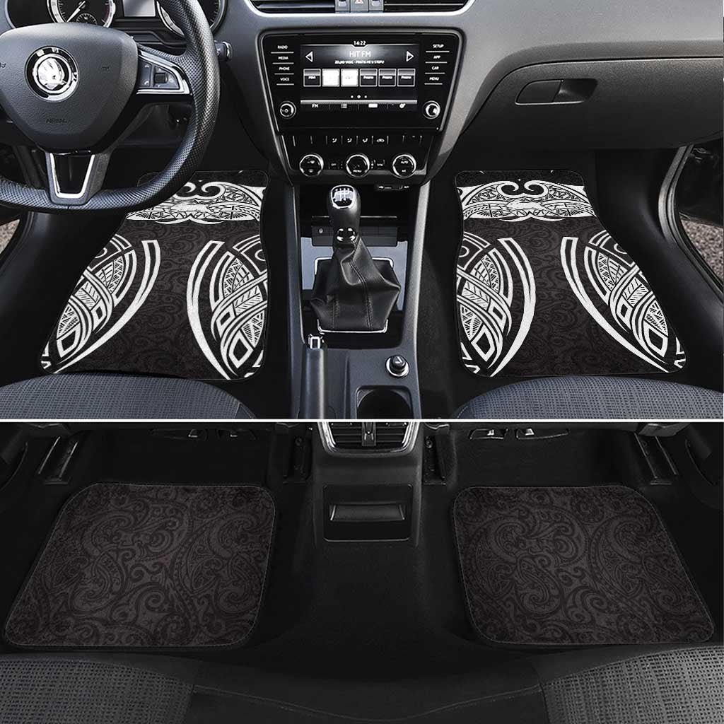 South Sydney Rabbitohs Rugby Car Mats Polynesian Tribal Rabbit Warrior Black White Pattern