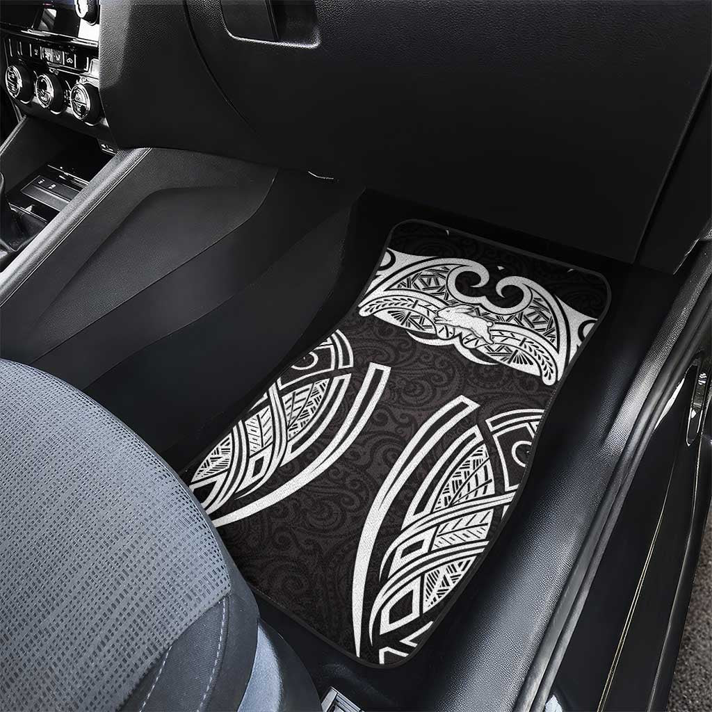 South Sydney Rabbitohs Rugby Car Mats Polynesian Tribal Rabbit Warrior Black White Pattern