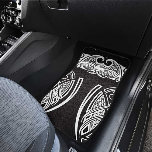 South Sydney Rabbitohs Rugby Car Mats Polynesian Tribal Rabbit Warrior Black White Pattern