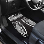 South Sydney Rabbitohs Rugby Car Mats Polynesian Tribal Rabbit Warrior Black White Pattern