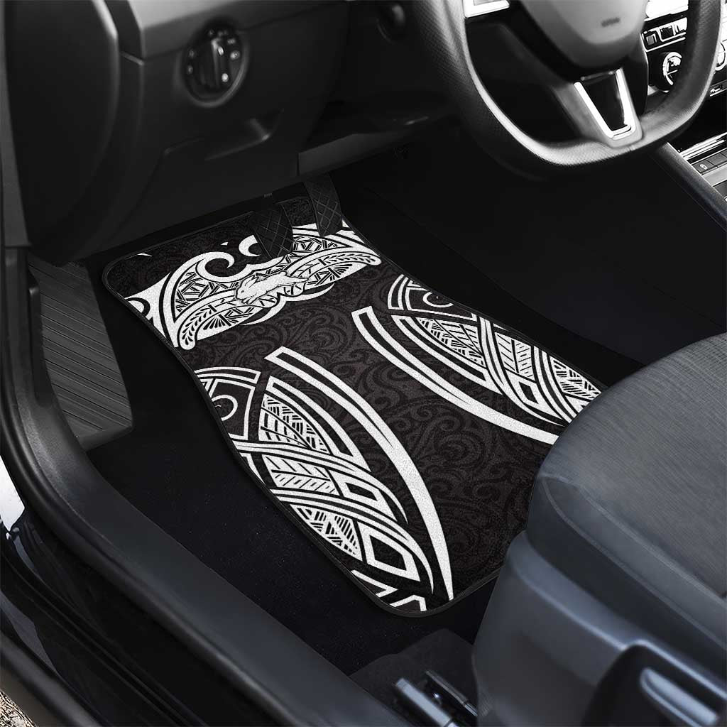 South Sydney Rabbitohs Rugby Car Mats Polynesian Tribal Rabbit Warrior Black White Pattern