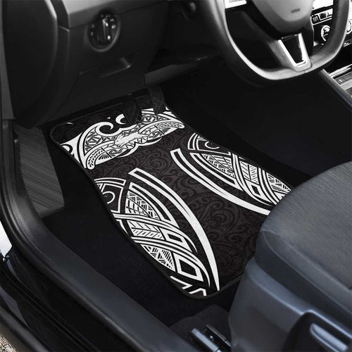 South Sydney Rabbitohs Rugby Car Mats Polynesian Tribal Rabbit Warrior Black White Pattern