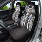 South Sydney Rabbitohs Rugby Car Seat Cover Polynesian Tribal Rabbit Warrior Black White Pattern