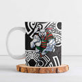 South Sydney Rabbitohs Rugby Ceramic Mug Polynesian Tribal Rabbit Warrior Black White Pattern