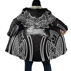 South Sydney Rabbitohs Rugby Cloak Polynesian Tribal Rabbit Warrior Black White Pattern