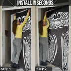 South Sydney Rabbitohs Rugby Door Cover Polynesian Tribal Rabbit Warrior Black White Pattern
