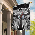 South Sydney Rabbitohs Rugby Garden Flag Polynesian Tribal Rabbit Warrior Black White Pattern