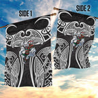 South Sydney Rabbitohs Rugby Garden Flag Polynesian Tribal Rabbit Warrior Black White Pattern