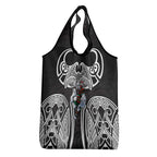South Sydney Rabbitohs Rugby Grocery Bag Polynesian Tribal Rabbit Warrior Black White Pattern