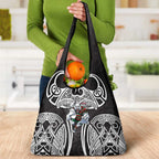 South Sydney Rabbitohs Rugby Grocery Bag Polynesian Tribal Rabbit Warrior Black White Pattern