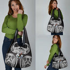 South Sydney Rabbitohs Rugby Grocery Bag Polynesian Tribal Rabbit Warrior Black White Pattern