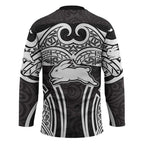 South Sydney Rabbitohs Rugby Hockey Jersey Polynesian Tribal Rabbit Warrior Black White Pattern