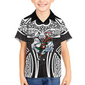 South Sydney Rabbitohs Rugby Kid Hawaiian Shirt Polynesian Tribal Rabbit Warrior Black White Pattern