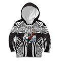 South Sydney Rabbitohs Rugby Kid Hoodie Polynesian Tribal Rabbit Warrior Black White Pattern