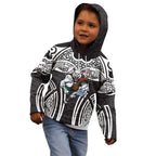 South Sydney Rabbitohs Rugby Kid Hoodie Polynesian Tribal Rabbit Warrior Black White Pattern