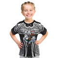 South Sydney Rabbitohs Rugby Kid T Shirt Polynesian Tribal Rabbit Warrior Black White Pattern