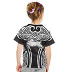 South Sydney Rabbitohs Rugby Kid T Shirt Polynesian Tribal Rabbit Warrior Black White Pattern