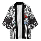South Sydney Rabbitohs Rugby Kimono Polynesian Tribal Rabbit Warrior Black White Pattern