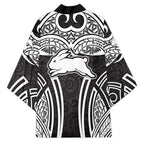 South Sydney Rabbitohs Rugby Kimono Polynesian Tribal Rabbit Warrior Black White Pattern