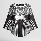 South Sydney Rabbitohs Rugby Kimono Sleeve Blouse Polynesian Tribal Rabbit Warrior Black White Pattern