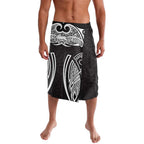 South Sydney Rabbitohs Rugby Lavalava Polynesian Tribal Rabbit Warrior Black White Pattern