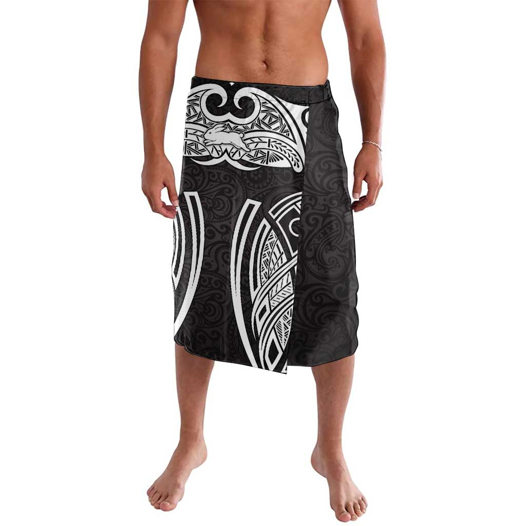 South Sydney Rabbitohs Rugby Lavalava Polynesian Tribal Rabbit Warrior Black White Pattern