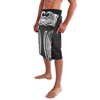 South Sydney Rabbitohs Rugby Lavalava Polynesian Tribal Rabbit Warrior Black White Pattern