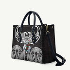 South Sydney Rabbitohs Rugby Leather Bag Polynesian Tribal Rabbit Warrior Black White Pattern