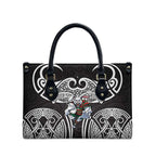 South Sydney Rabbitohs Rugby Leather Bag Polynesian Tribal Rabbit Warrior Black White Pattern