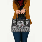 South Sydney Rabbitohs Rugby Leather Bag Polynesian Tribal Rabbit Warrior Black White Pattern