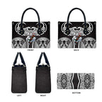 South Sydney Rabbitohs Rugby Leather Bag Polynesian Tribal Rabbit Warrior Black White Pattern