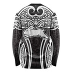 South Sydney Rabbitohs Rugby Long Sleeve Shirt Polynesian Tribal Rabbit Warrior Black White Pattern